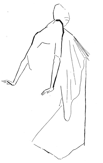 Bild: Georges Tribout: „Dessins sur les gestes de Mademoiselle Ida Rubinstein“, Paris: 1912.