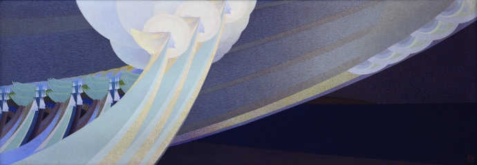 Erich Mallina, Engelszug, 1904. IN 2948/B 89 x 229 cm, Tempera auf Leinwand Dauerleihgabe UniCredit Bank Austria
                                          AG