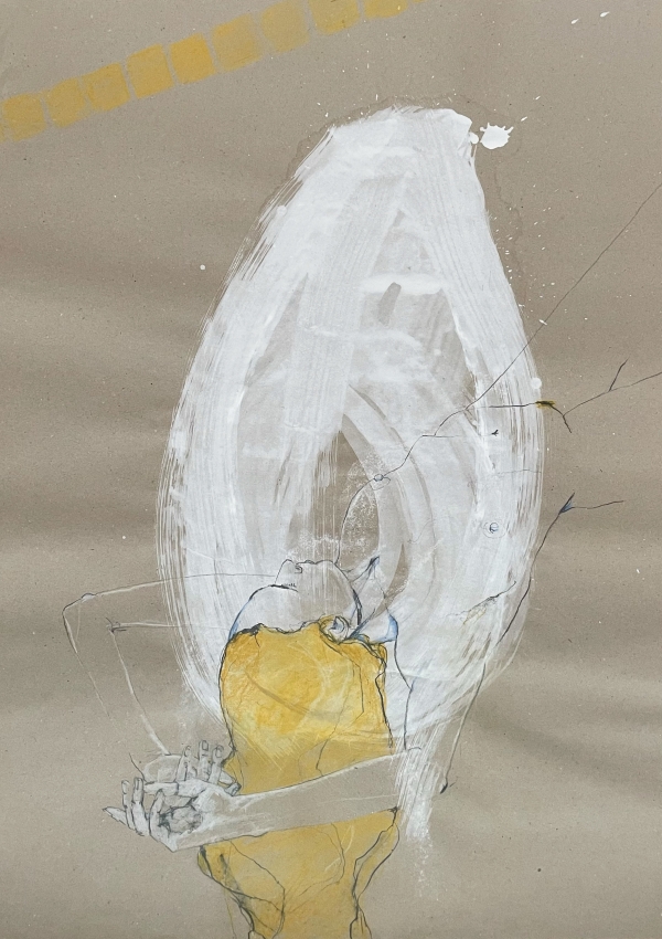 Aktzeichnung einer liegenden Frau