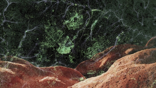 Graphic of a geographical aerial photograph