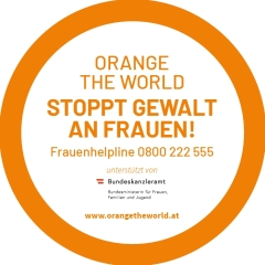 Button: ORANGE THE WORLD