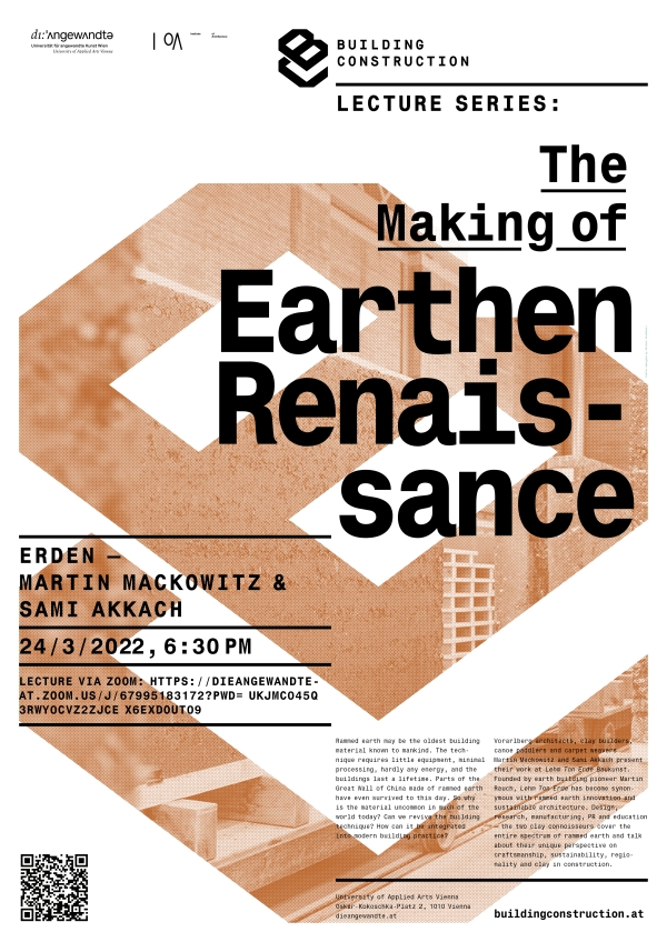 The Making
                                          of… Earthen Renaissance Lecture Series by the department of Building Construction