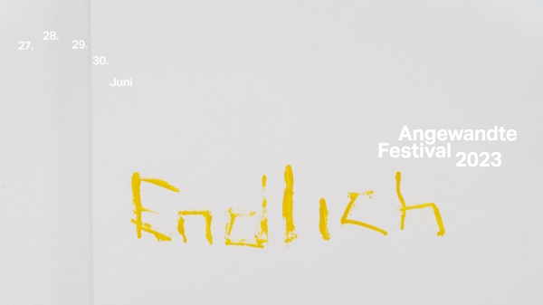 Angewandte Festival 2023 poster with writing 