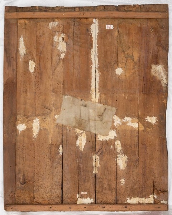 Photo
                                          of the backside of an object, wood panels