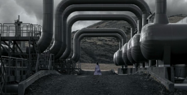 Fotomontage zeigt 3 Ausschnitte industrieller Umgebungen, die symbolisch für geologische Folgen stehen