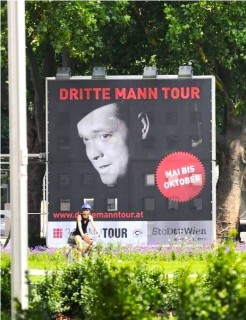 View of a poster advertising the Third Man Tour